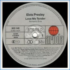 Elvis Presley LP Love Me Tender (Romantic Elvis) 303150 Ohne Poster LP – B-WARE label.jpg