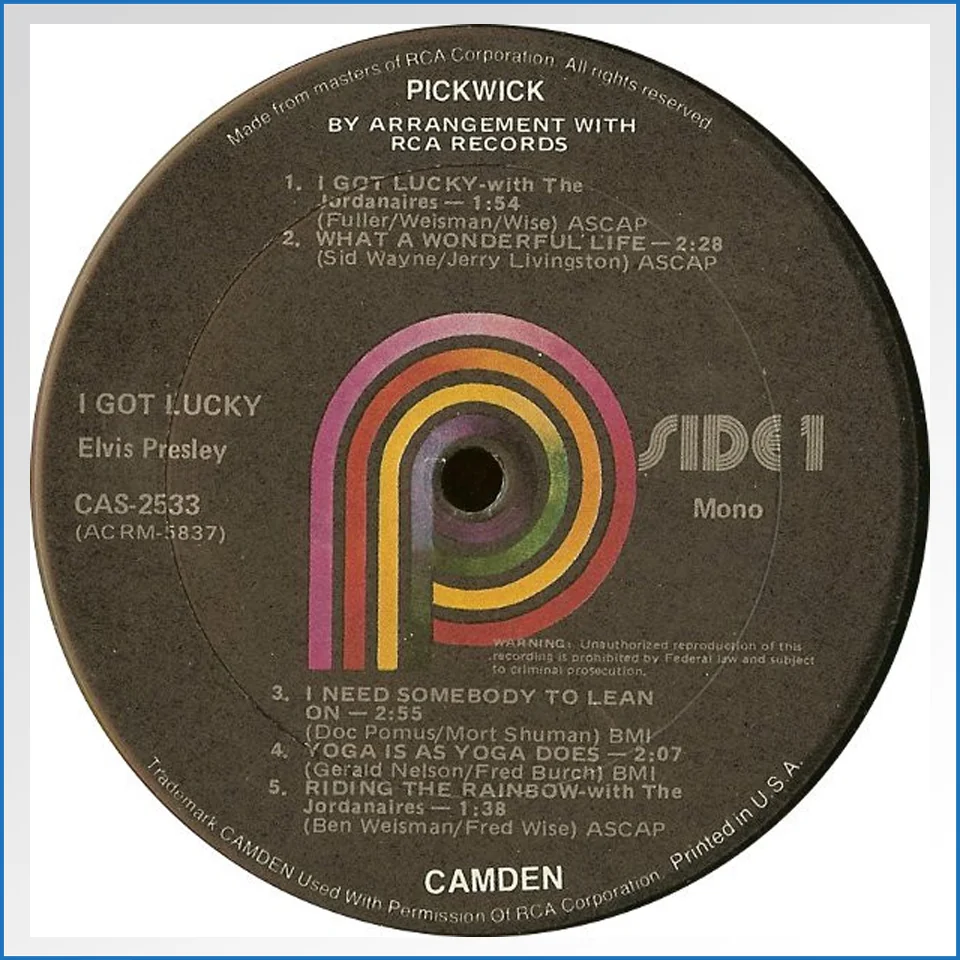 Elvis I Got Lucky Pickwick Camden1975 CAS-2533 LP – B-WARE3.jpg