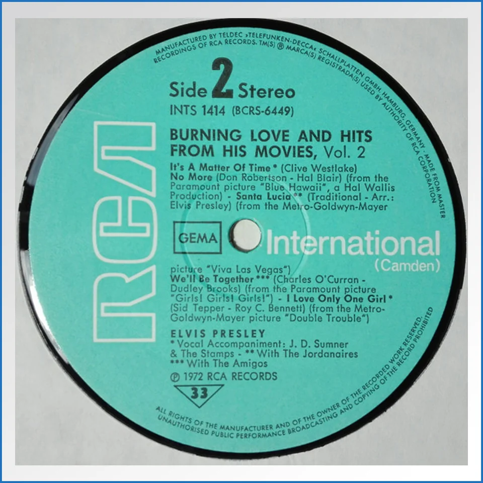 Burning Love And Hits From His Movies (Volume 2) RCA International (Camden) – INTS 1414 LP – B-WARE 2.jpg