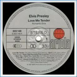 Elvis Presley LP Love Me Tender (Romantic Elvis) 303150 Ohne Poster LP – B-WARE label.jpg
